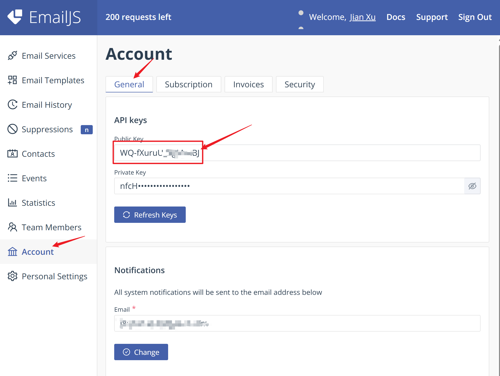 Public Key Screenshot